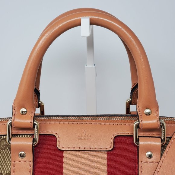 100% Auth Gucci Vintage Boston Canvas Satchel Bag - Picture 7 of 16